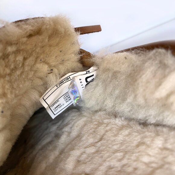 UGG "Bryon" Chestnut Suede Leather Slippers Men's Size 11 Slip On Moccasin - Picture 8 of 9